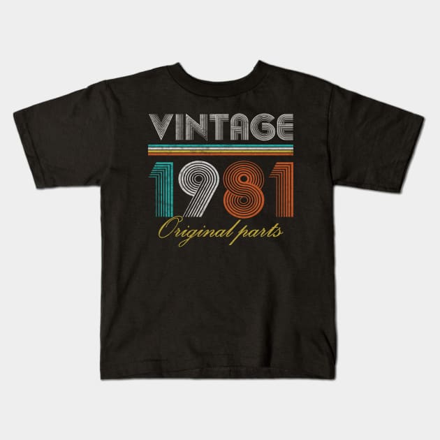 Vintage 1981 Retro 40 Year Old 40th Birthday Gift Men Women Kids T-Shirt by sufian